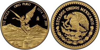 2014-Mo 1/2 oz Libertad Au PR69DCAM