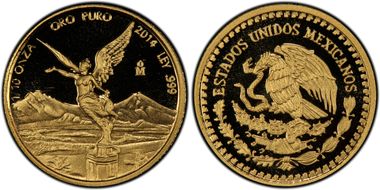 2014-Mo 1/10 oz Libertad Gold PR69DCAM