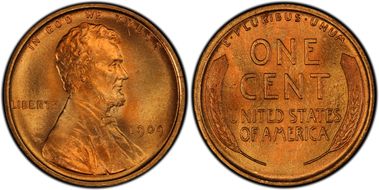 1909 1C Lincoln MS67+ RD