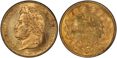 1848-A 20 Fr Gad-1031 Louis Philippe MS63+