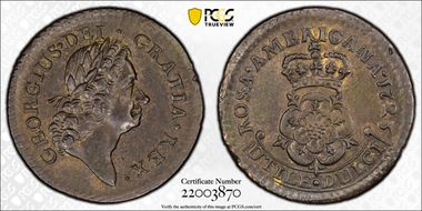 1723 1/2P Rosa Americana, Crowned MS63