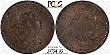 1794 1C Bent Lock, S-22 MS62BN