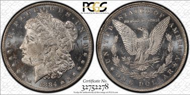 1884-O $1 VAM 6 O/O MS62PL