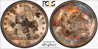 1873-CC T$1 Chopmarked AU55