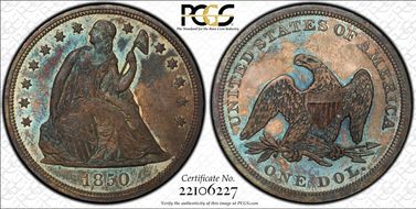 1850 $1 MS64