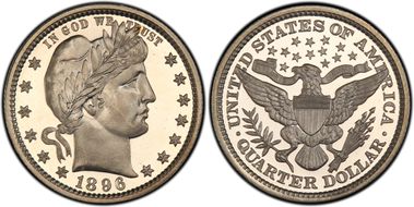 1896 25C PR68DCAM