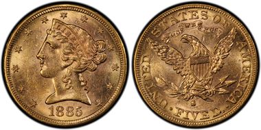 1885-S $5 MS61