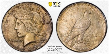 1928 $1 AU58