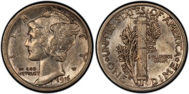 1916 10C Mercury AU58