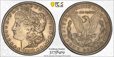 1887 $1 VAM 25A Donkey Tail XF40