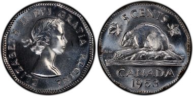 1953 5C No Strap, Far Leaf MS65
