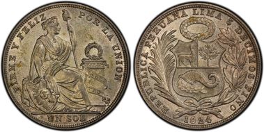 1924 Sol KM-218.1 Small Letters AU58