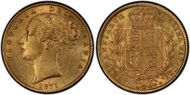 1871-S Sov S-3855A Shield WW incuse AU58