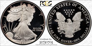 1987-S $1 Silver Eagle PR69DCAM