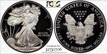 1987-S $1 Silver Eagle PR68DCAM