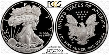 2005-W $1 Silver Eagle PR69DCAM