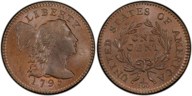 1795 1C S-75, Lettered Edge MS65BN