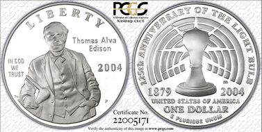 2004-P $1 Edison PR69DCAM