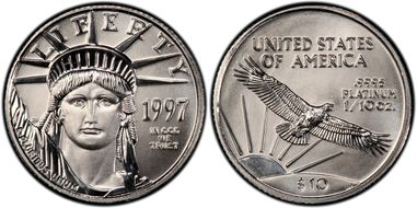 1997 $10 Statue of Liberty MS70