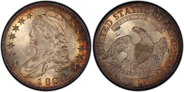 1809 50C Overton 107 III Edge MS64+