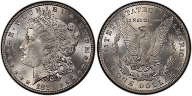 1883 $1 VAM 10, Sextupled Stars MS63