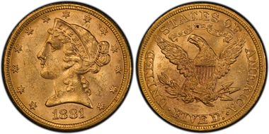 1881 $5 MS63