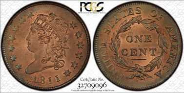 1811 1C S-287 MS65RD