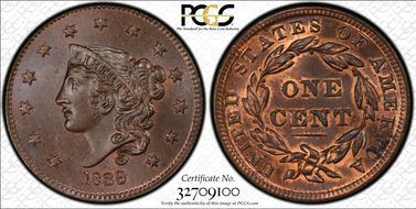 1839/6 1C N-1 MS65+ BN