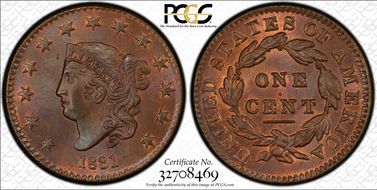 1831 1C N-3 Medium Letters MS66+ RB