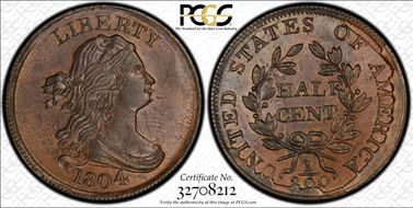 1804 1/2C C-6, Spiked Chin MS65BN