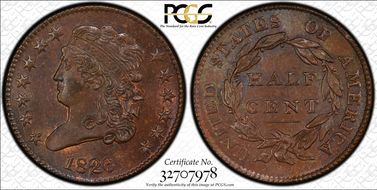 1826 1/2C C-1 MS66BN
