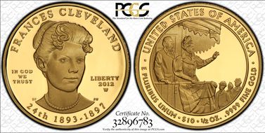 2012-W $10 Frances Cleveland 2nd MS69