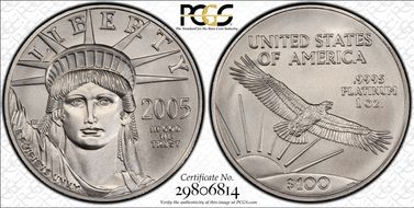 2005 $100 Statue of Liberty MS69