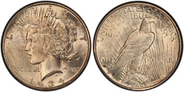 1934-S $1 MS64