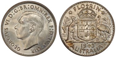 1943-S Florin KM-40  Ag MS64