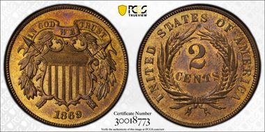 1869 2C MS65RB