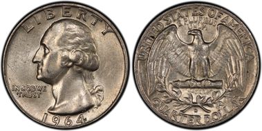 1964-D 25C RPM FS-501 AU58