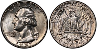 1957-D 25C Re-engraved TF, FS-901 MS64