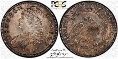 1817 50C Overton 108a AU58