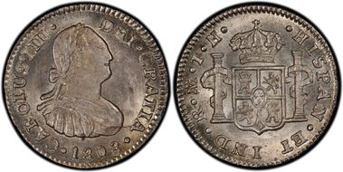 1808-Mo TH 1/2 R Calico-296 CAROLUS IIII MS66