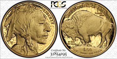 2015-W $50 American Buffalo .9999 Fine Gold First Strike PR70DCAM