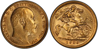 1906-S 1/2 Sov S-3977B AU53