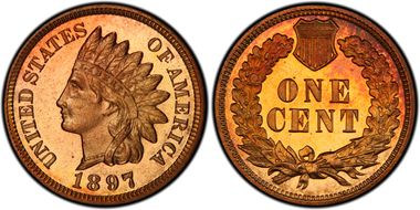 1897 1C PR67CAM