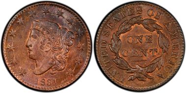 1831 1C N-12 Large Letters MS64RB
