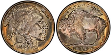 1937-D 5C 3 Legs MS66+