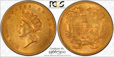 1854 G$1 Type 2 MS62