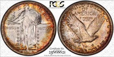 1917-D 25C Type 2 MS67FH