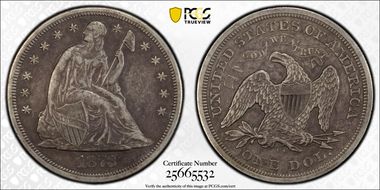 1873-CC $1 Seated XF45