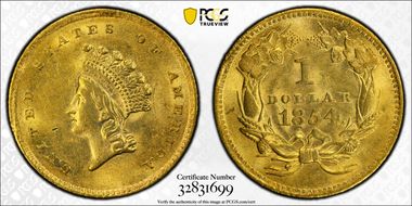 1854 G$1 Type 2 MS62