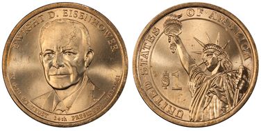 2015-P $1 Dwight D. Eisenhower Position B MS65